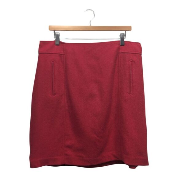 Talbots Red Wool Straight Career Office Work Mini Skirt, 20WP - Picture 1 of 6
